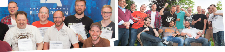 Holger Vergöhl mit seinen Kommilitonen am TA Bildungszentrum.