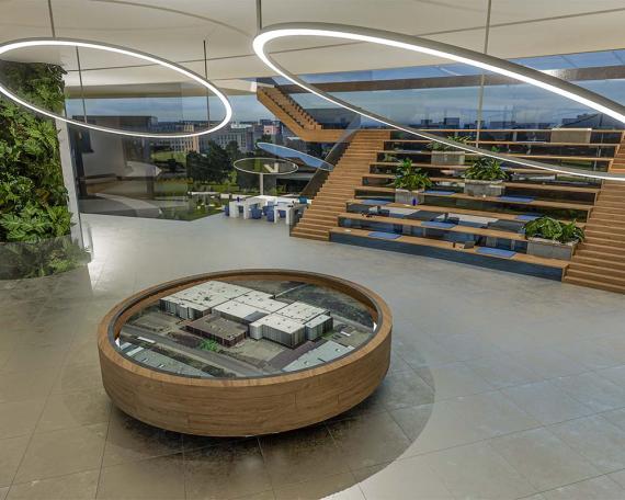 Futuristisches Fernsehstudio