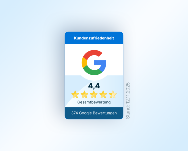 Siegel mit Übersicht der Google Bewertungen