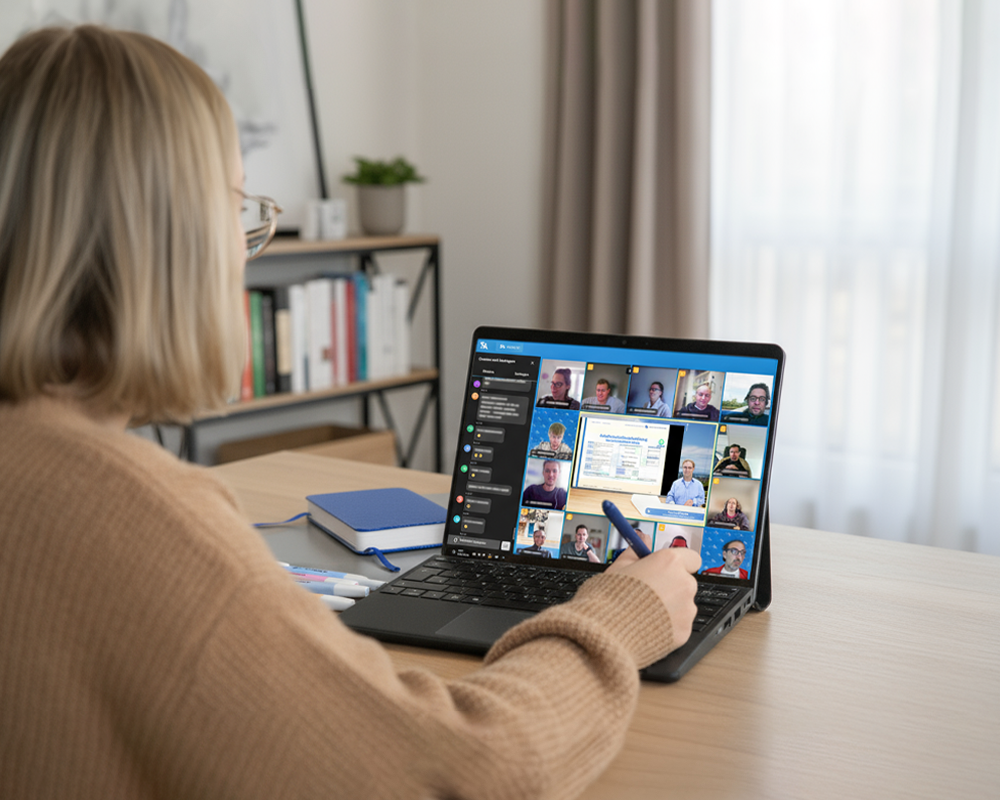 Teilnehmerin im Live-Online-Unterricht