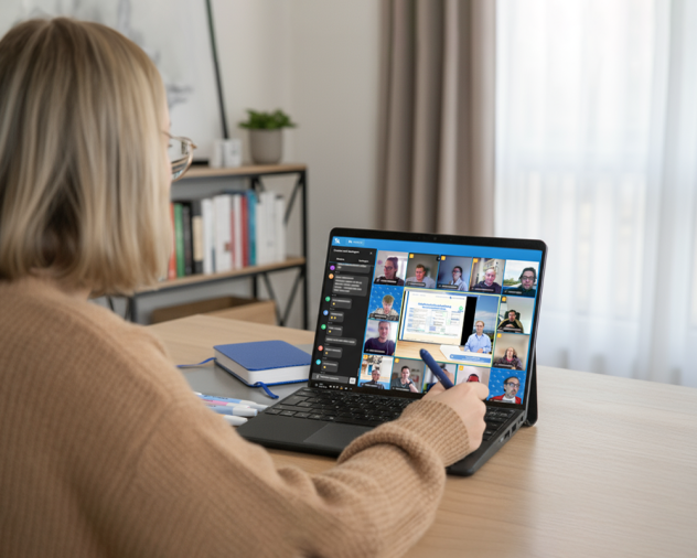 Teilnehmerin im Live-Online-Unterricht