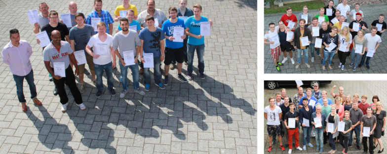 Die Teilnehmer an der Ausbildereignungsprüfung IHK (AEVO) empfangen ihre Zertifikate.