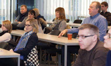Die Betriebswirte IHK bei der Begrüßung im Audimax des TA Bildungszentrums.
