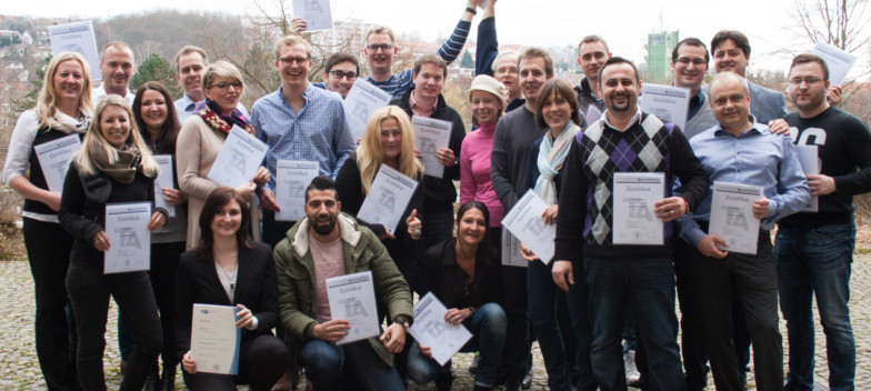 Bei der Verabschiedung der Immobilienmakler am TA Bildungszentrum Göttingen.