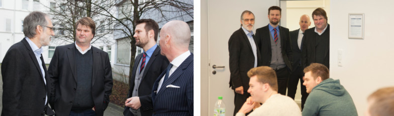 Tjark Bartels (2.v.l.) mit TA-Gründer Werner Thiele (v.l.) und den Geschäftsführern Frédéric Philipp Thiele und Frank K. Mauve.