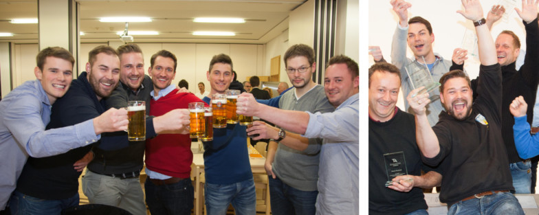 Prost! So feiern die Industriemeister ihren Abschied am TA Bildungszentrum.